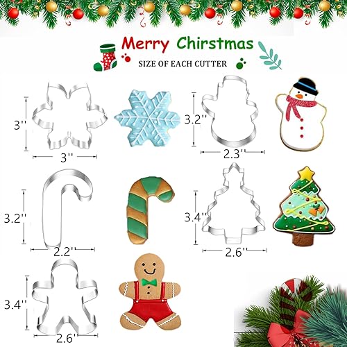 Miniatura 2 de 5 cortadores de galletas de Navidad, cortador de galletas de vacaciones de invierno, moldes para hombres de jengibre, muñeco de nieve, árbol de
