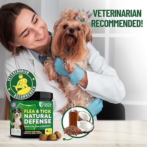 Miniatura 6 de Pastillas masticables para pulgas y garrapatas para perros, 100 golosinas con sabor a pollo, marca Guardian's Choice Pets - Sabrosos masticables que