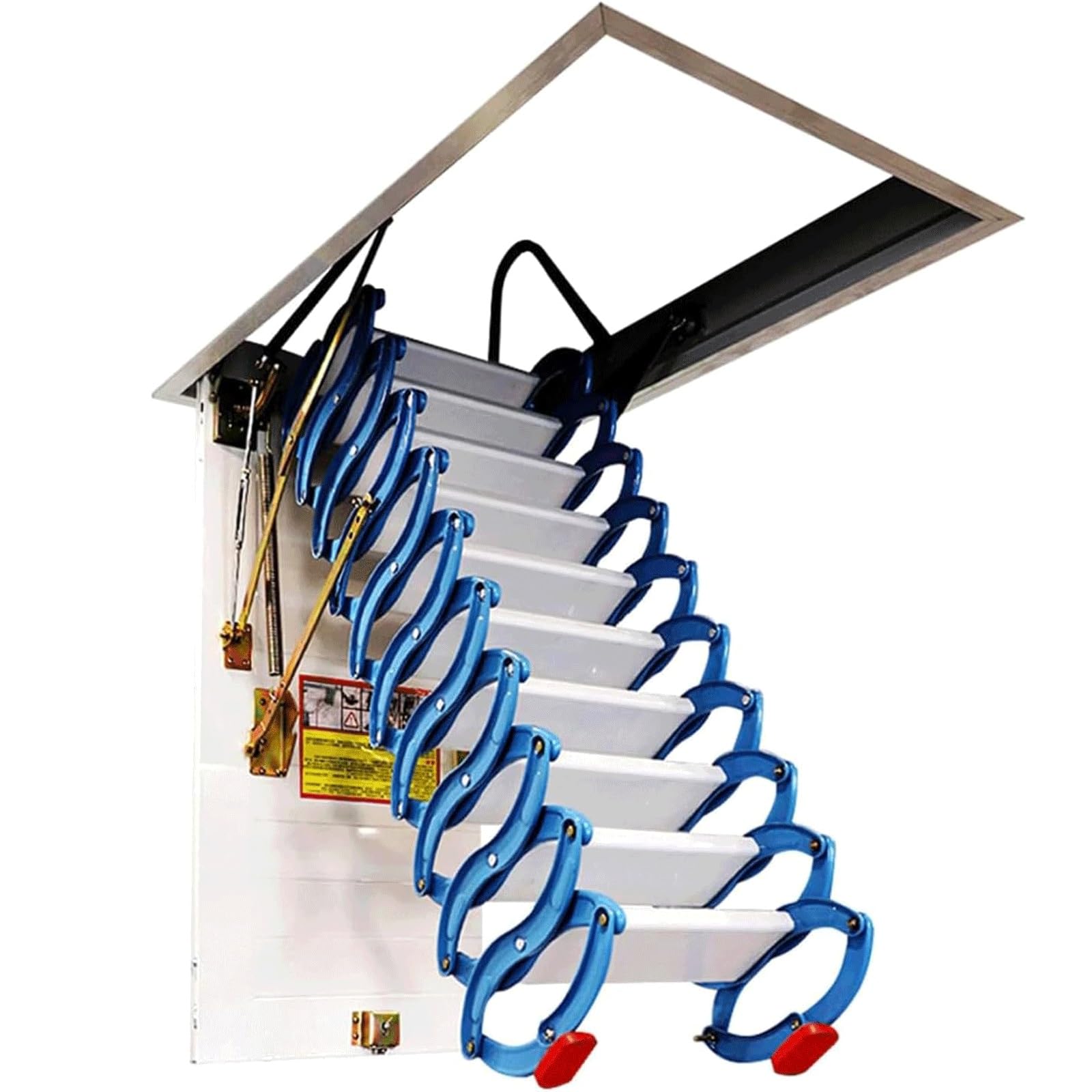 MUYRJLZX Electric Attic Ladder Attic Ceiling Alloy Ladder Extension Attic Ladder Loft Ladder Ceiling Stairs Pull Down Non-Slip Folding Stairs(80 * 100cm)