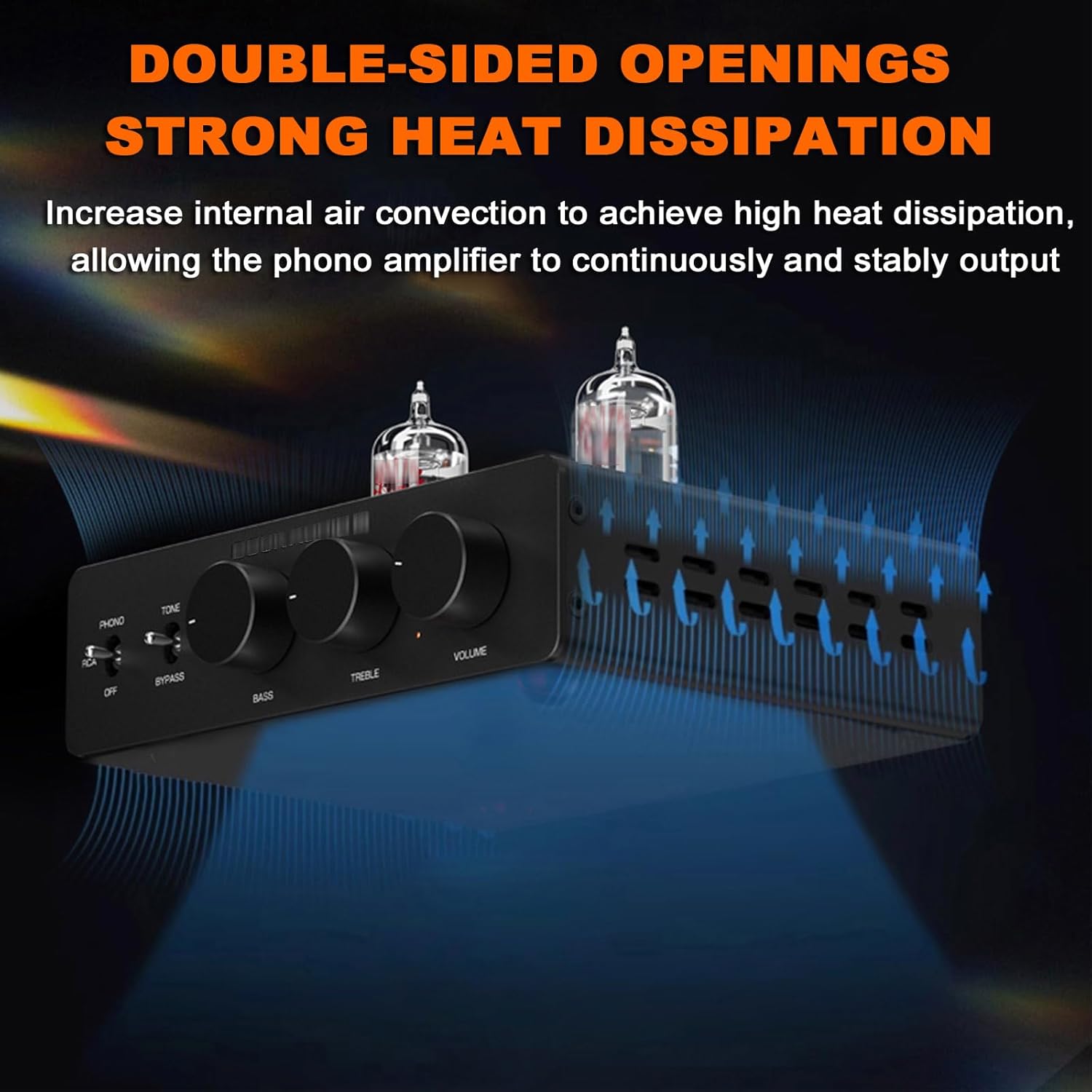 HiFi Vinyl Tube Phono Amplifier, Audiophile Preamplifier, ECC83 Tube, L/R Stereo, MM Phono/RCA Input, RCA/XLR Output, with HPF Technology, for Home Audio