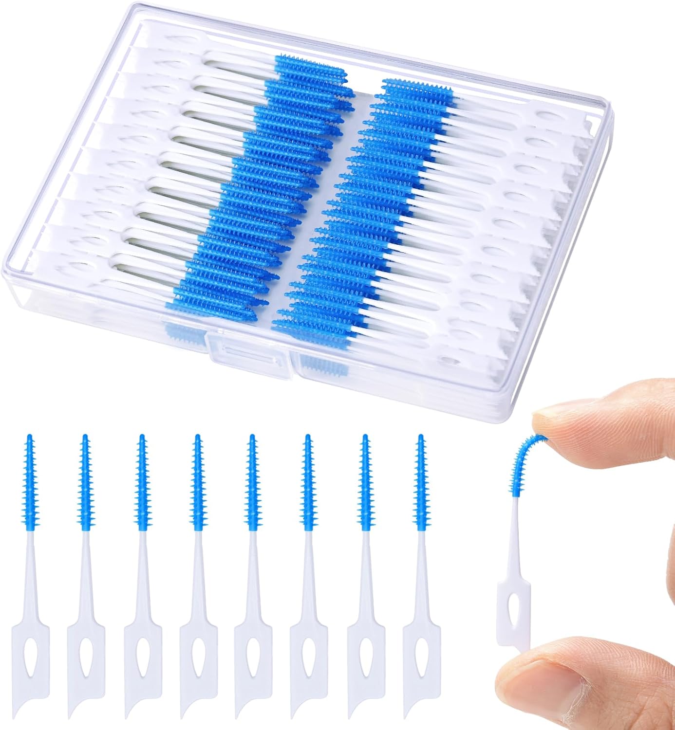 220 PCS Dental Floss Picks, Soft Silicone interdental Brush, Floss Picks for Teeth, Toothpicks Brush Between Teeth, Tooth Flossing Brush with Case, Disposable for Teeth Cleaning, Green Color