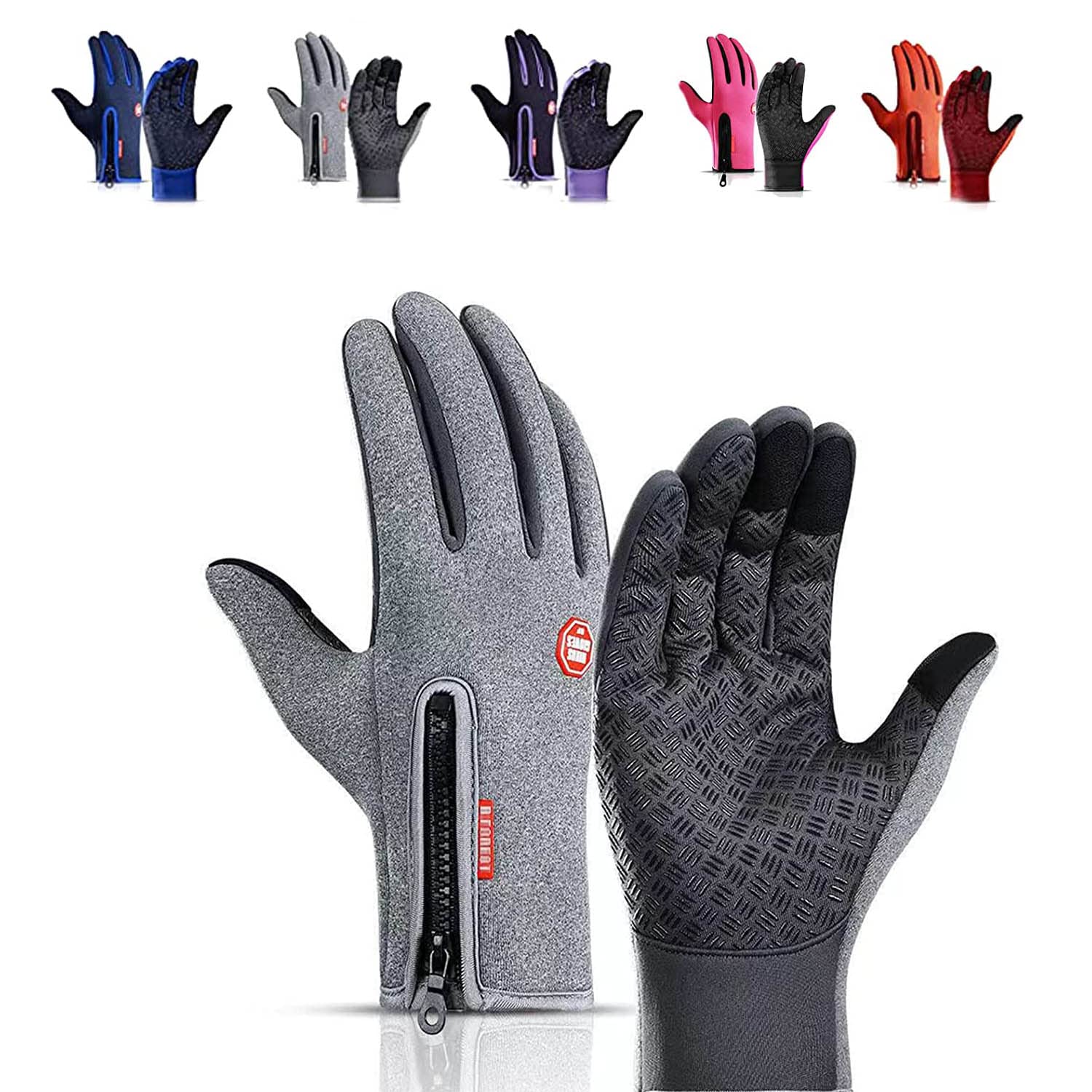 LELEBEAR Losark Thermal Heating Gloves, Glorious Me Thermal Gloves, Winter Touch Screen Warm Windproof Gloves for Cycling (Gray, Large)