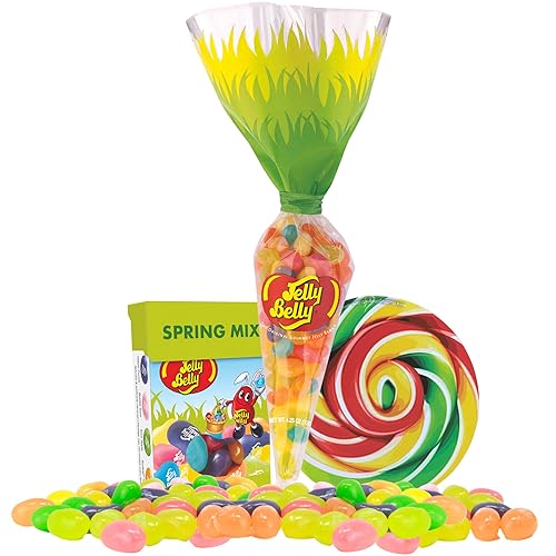 Bolsa de zanahoria de Pascua y caja abatible, cesta de regalo de caramelo, 1 onza y 4.25 onzas (mezcla de primavera)