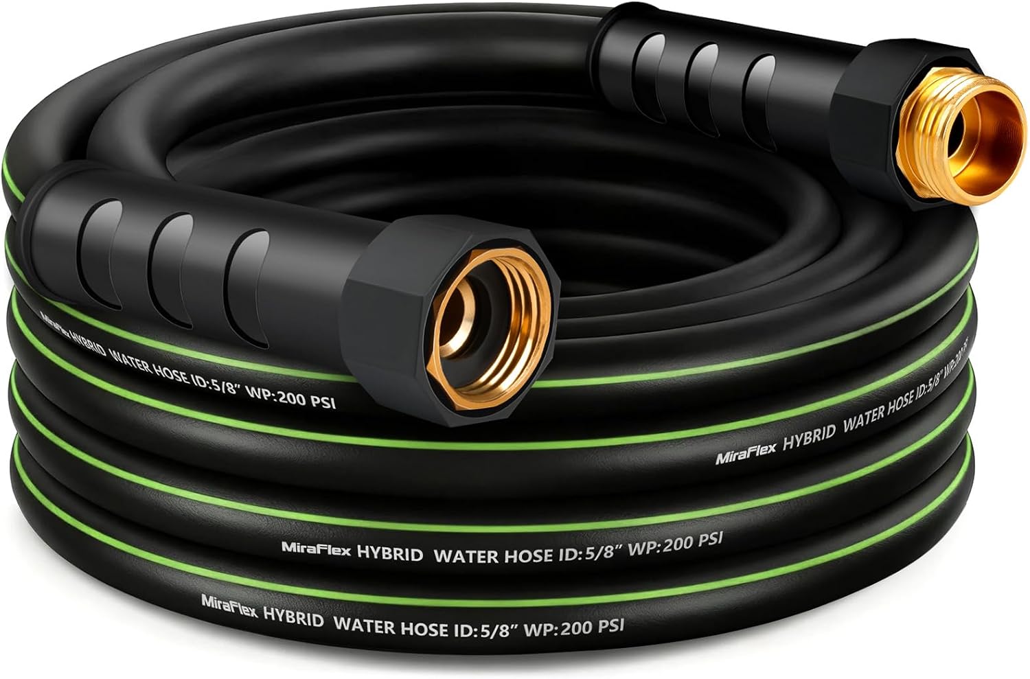 Non-Expanding Garden Hose 25ft, Lightweight Flexible Water Hose with Kink-Resistant, Solid Fittings, 5/8 Inch 600PSI, for Small Yard, RV, Car Wash
