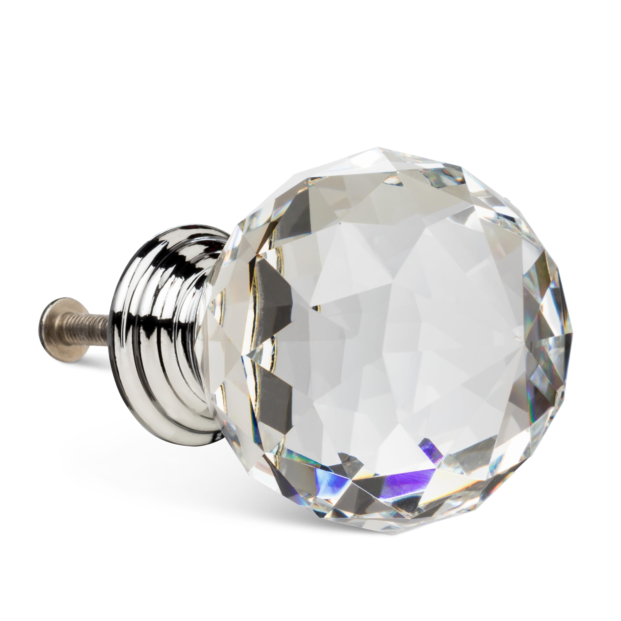 Large Crystal Ball Drawer Knobs - Sparkling Faceted Glass Cabinet Pulls & Handles