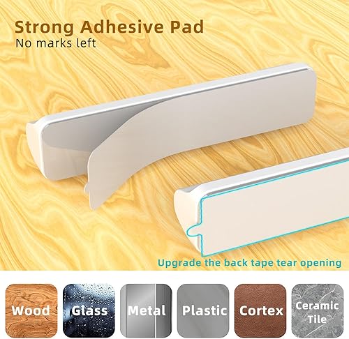 Miniatura 8 de Organizador de cables de organización de cables, clips magnéticos para cables, soporte de alambre adhesivo para debajo del escritorio, mesita de