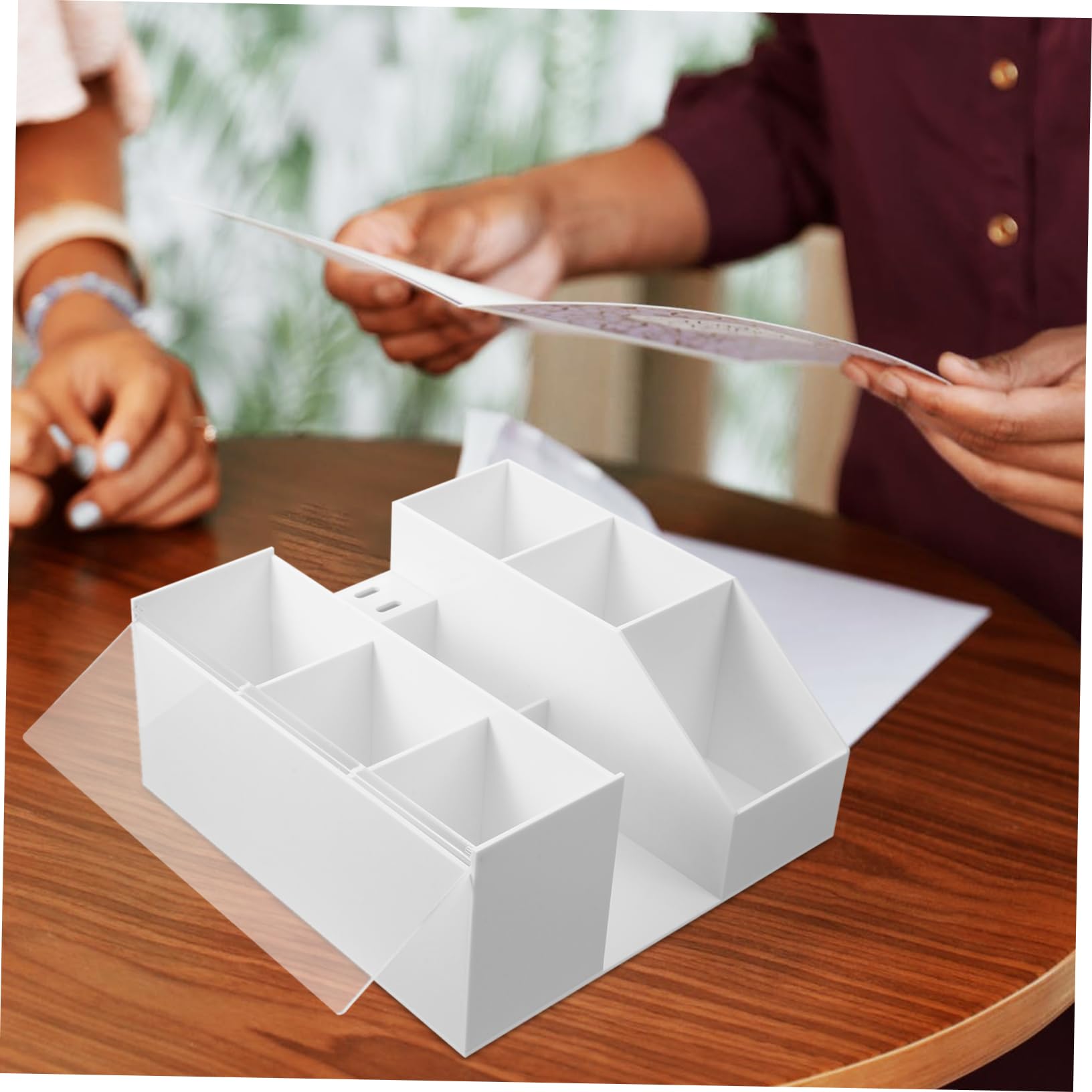 Mikinona Scatola Portaoggetti per Pinzette per Ciglia in Acrilico Bianco, Organizer per Trucco da Tavolo, Design Unico e Semplice, per Casa e Bagno, Migliora L'efficienza del Lavoro