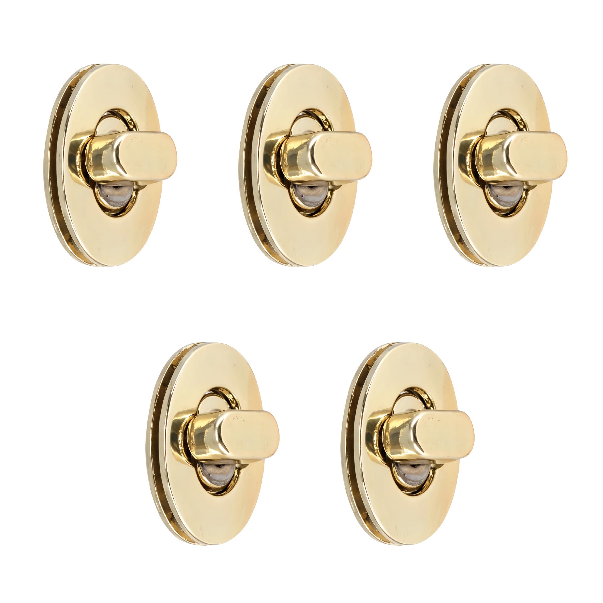 Trimming Shop Twist Turn Lock Oval Shape Bag Closure, Gold, 15x22mm-5pcs