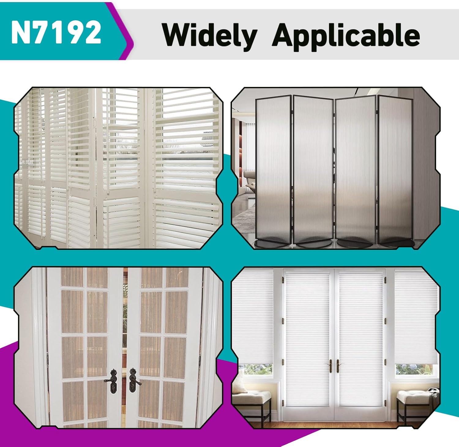 9 Sets N7192 Bi-fold Door Repair Bracket, Bifold Door Hardware Compatible with1-3/8 in Wood Doors, Fits 7/16 in Pivot, Top or Bottom Mount