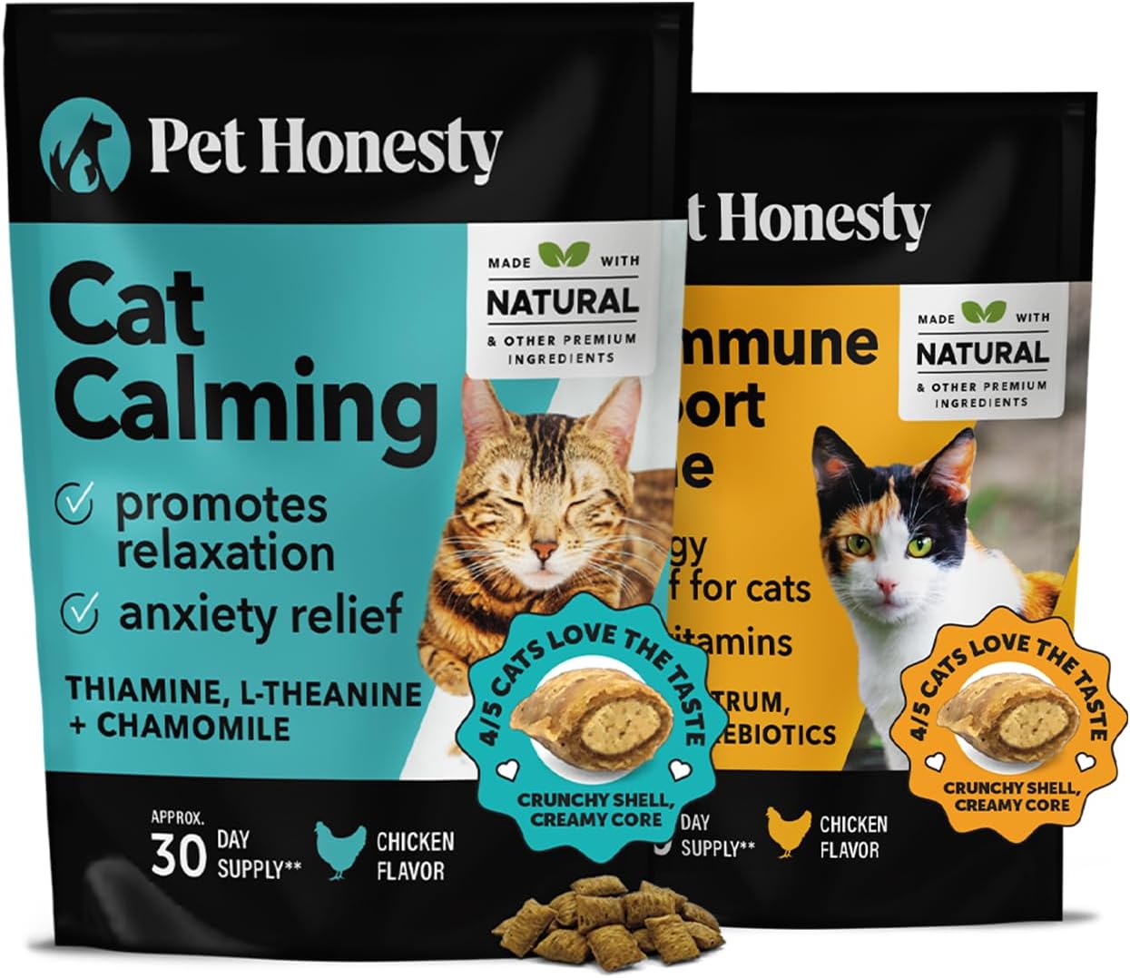 Pet Honesty Cat Calming + Cat Immune Support Lysine Dual