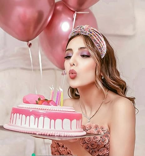 Miniatura 3 de Diademas anudadas con diseño de arco iris, diadema anudada de cumpleaños, bandas de terciopelo ancho turbante para mujeres y niñas, fiesta de