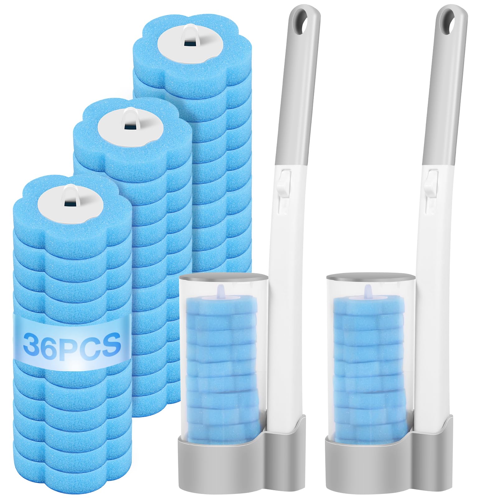 Brosse de toilette jetable haut de gamme, manche robuste et fixations murales