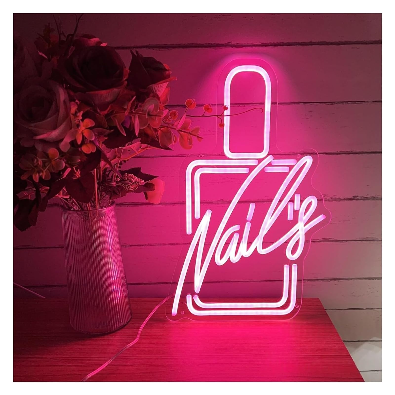 Zynther Neon lamp Neon Signs Light Decor Sign for Nails,Welcome 28cmx43cm