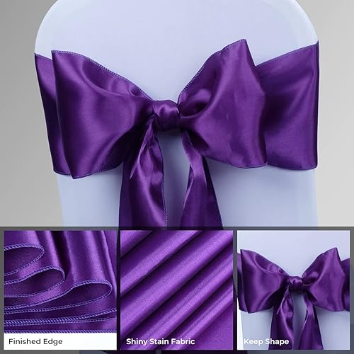 Vista 28 de Babenest - 10 lazos para sillas de satén para bodas, banquetes o fiestas de Navidad, baby shower eventos decoración (dorado)