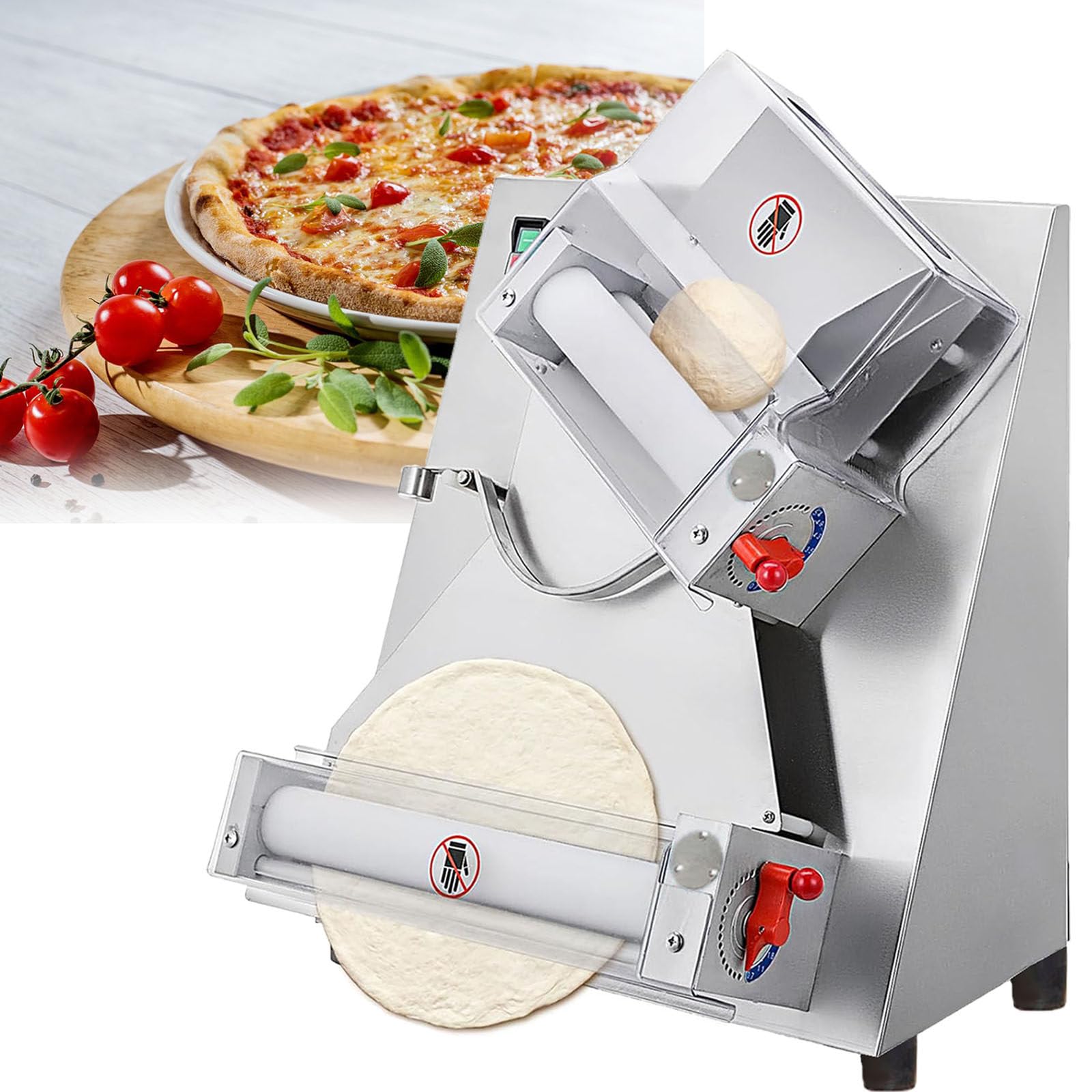 Macchina elettrica per Impasto Pizza, pressa per Pizza Domestica in Acciaio Inox per Pasta, Macchina per Pasta, pressa per Crosta di Pizza Commerciale, Piastra formatrice per Pizza