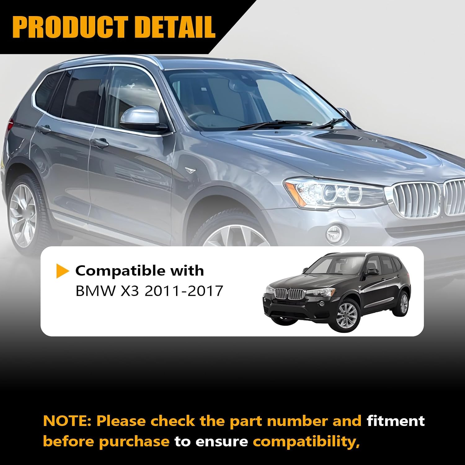 SecosAutoparts Engine Splash Shields Under Radiator Cover Compatible with BMW X3 2011-2017 Replace# 51-75-7-213-662, 51757213662