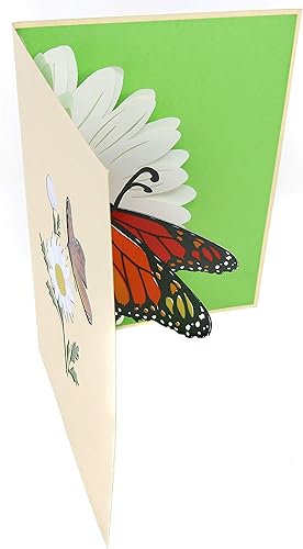 Miniatura 7 de PopLife - Mariposa monarca y margarita - Tarjeta pop-up 3D desplegable para Día de la Madre - San Valentín, aniversario, cumpleaños, agradecimiento