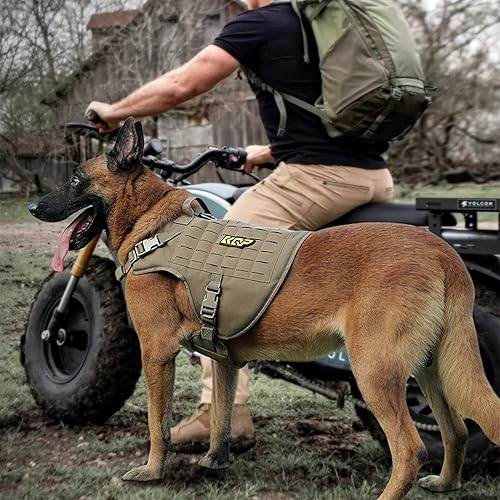 Miniatura 5 de Arnés para perro sin tirones, arnés táctico para perro, chaleco militar con ajustable, perros medianos, perro de servicio