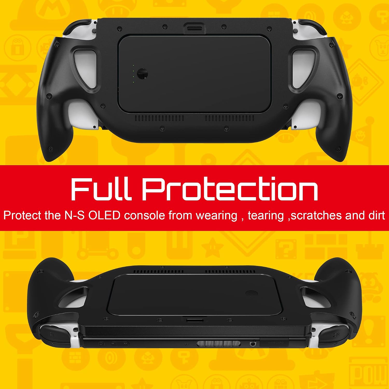 5000mAh Battery Pack Compatible for Switch OLED Model 2021, Comfort Charger Case for, Power Bank Grip Cover with Portable Backup Charging Station for Extra 2-3 Hours Play time image 5