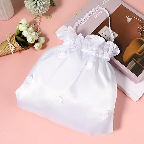 Miniatura 5 de IMIKEYA 1 unids bolsas de boda satén nupcial boda bolsa de dinero monedero nupcial bolsa Dolly