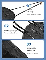 Vista 4 de HUHETA KN95 Face Mask 60 PCs, 5-Ply Safety Masks for Men & Women, Filter Efficiency>=95% (Black Mask)