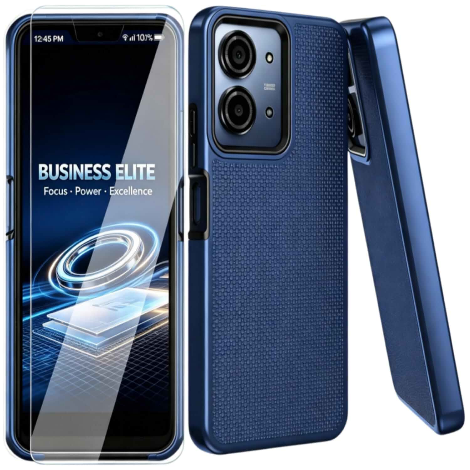 Case for Lively Jitterbug Smart 5 with Screen Protector Dual Layer Design Lively Jitterbug Smart 5 Phone Case Slim Fit Silicone Shockproof Rugged Corner Heavy Duty Military Grade Protection Blue