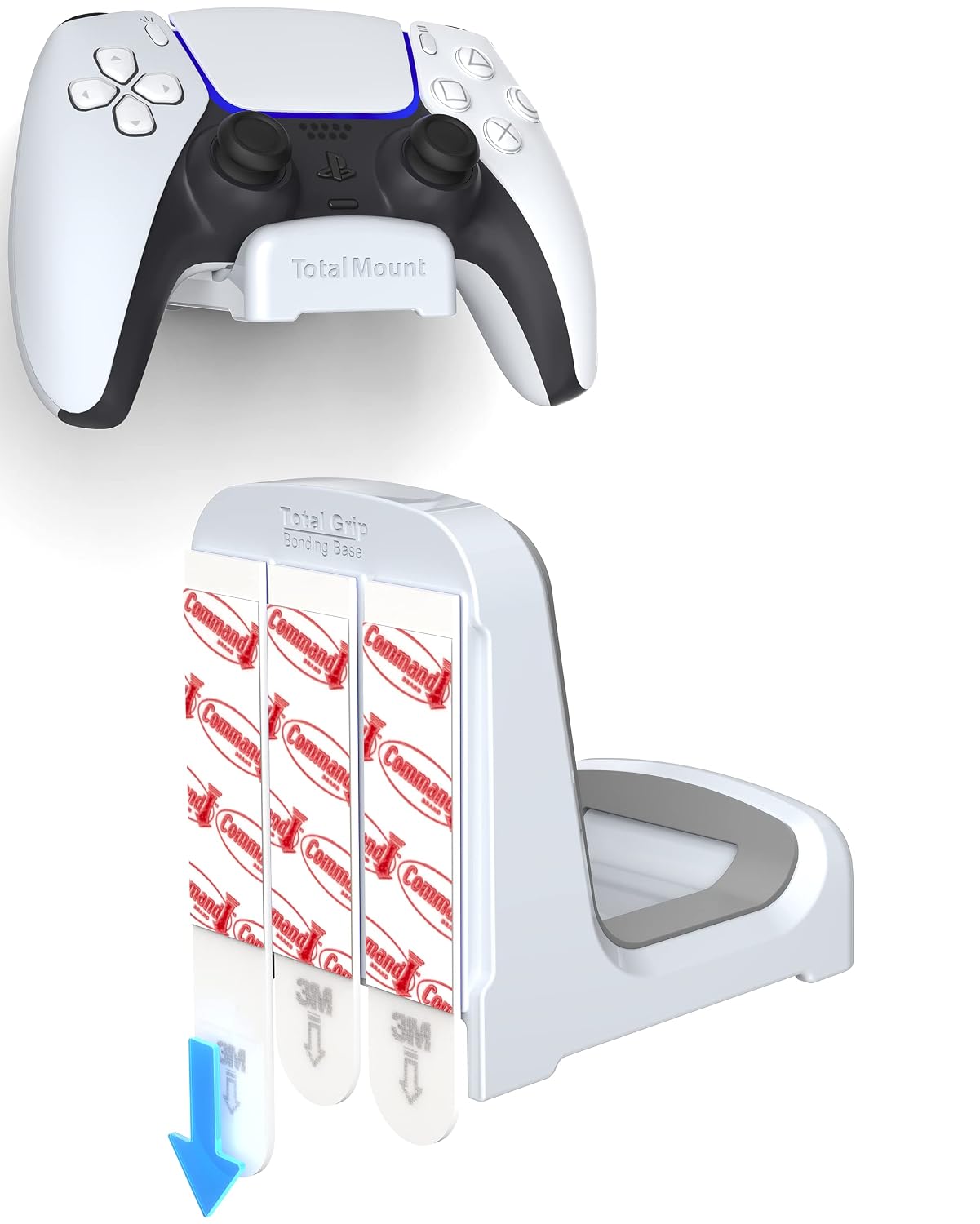 TotalMount Holder for PS5 Controller – Premium Mount Will Not Damage Your Wall with Screws or Permanent Adhesive (Wall Stand for Playstation Controller – One Pack)