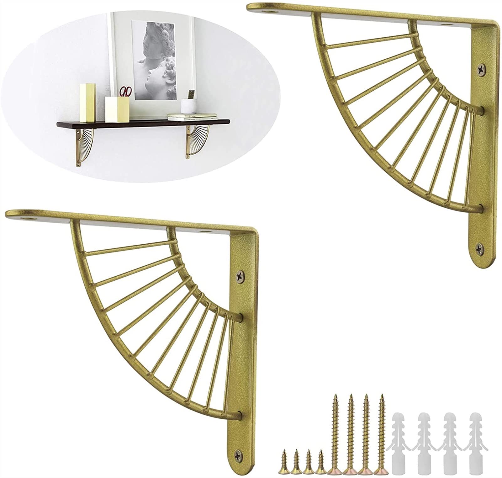 Support en or 15cm pour partition en ligne et cloison murale RJJ (Lot de 2 pièces)