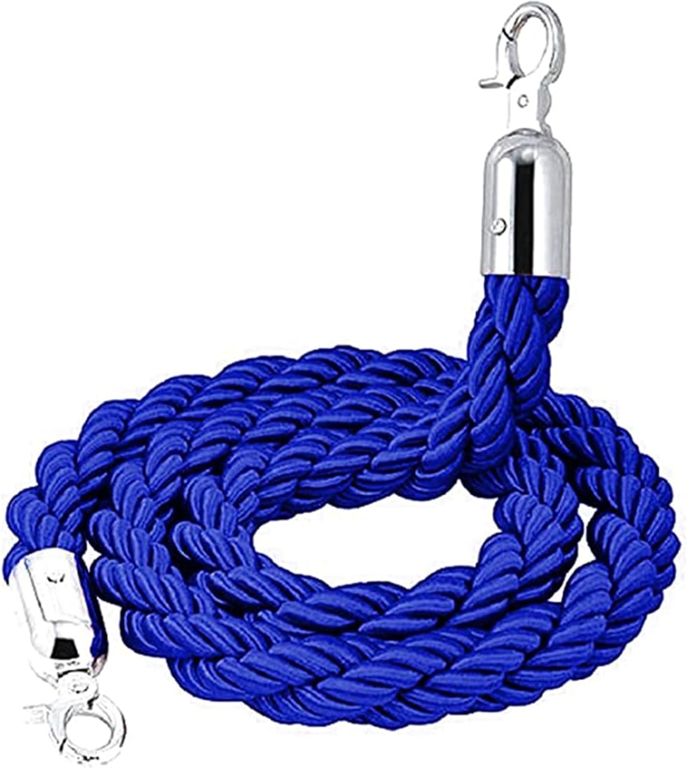 Braided Hemp Rope Queue Barrier, 4FT Blue Safety Rope for Crowd Control, Durable and Stylish, Perfect for Events and Venues, 3/4/5/8/12FT Options Available