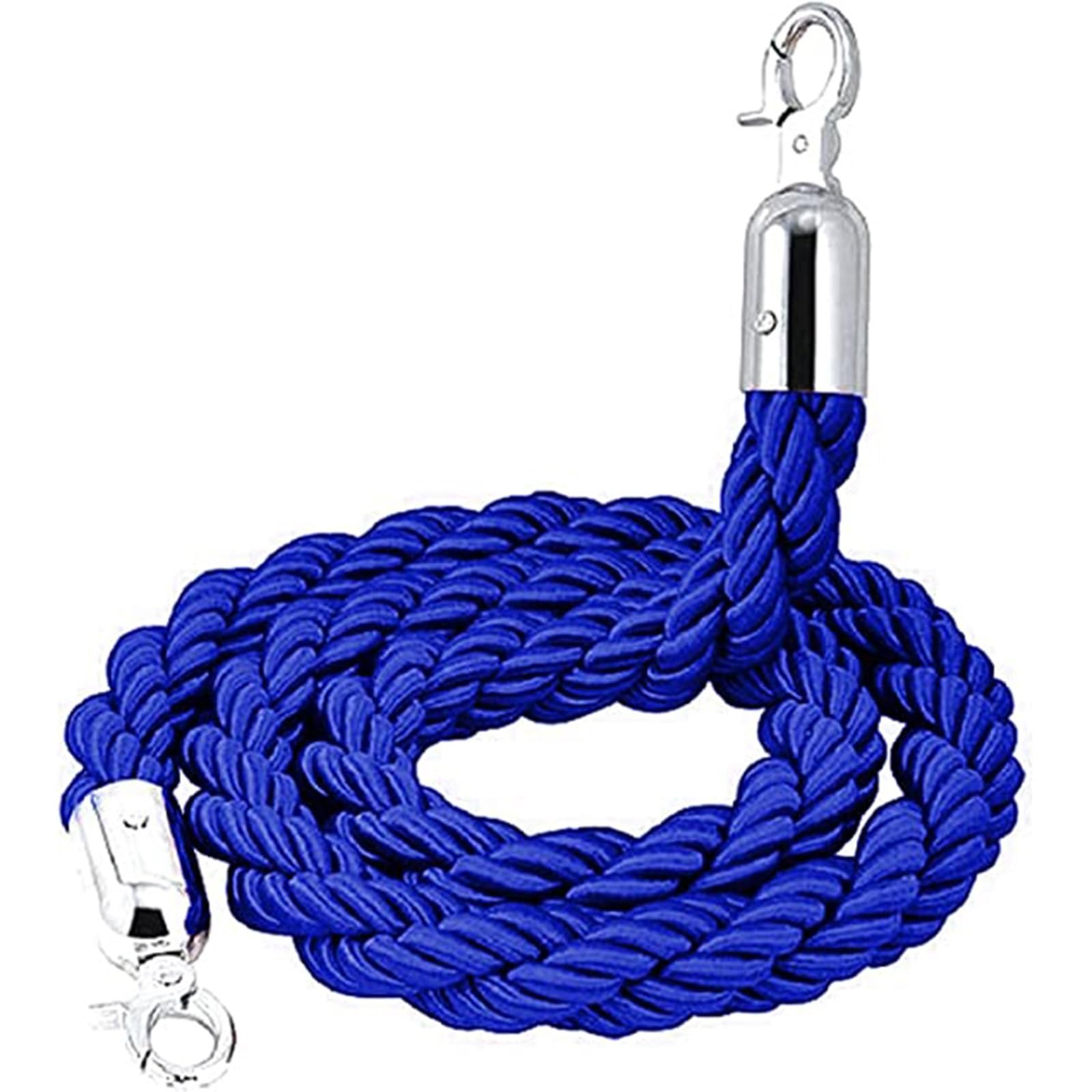 Awudaeemz Blue Braided Stanchion Rope, 3/4/5/8/12Ft,Braided Hemp Rope Barrier(,3.0Metereter/10Ft)
