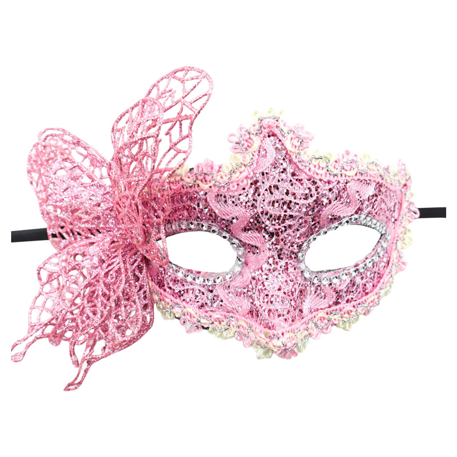 Masquerade Mask for Women,Carnival Masks,Ball Masquerade Party Face Guard,Mardi Gras Decorations (Pink)