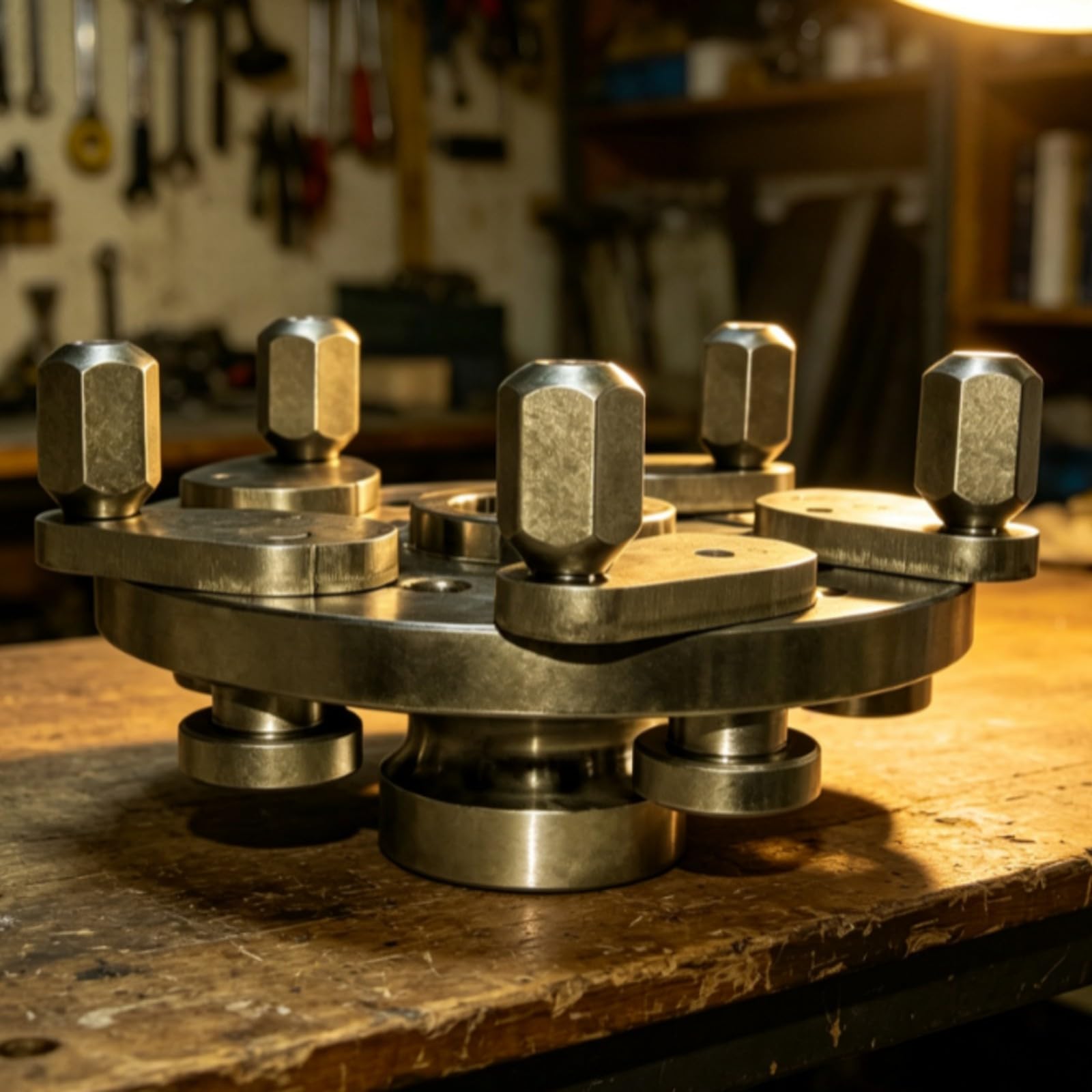 Harilla Morsetto con Piastra D'acciaio Circolare Universale Morsetto con Elementi di Serraggio di Serraggio Regolabili Galvanizzato per Gommificio, Officina, 40mm