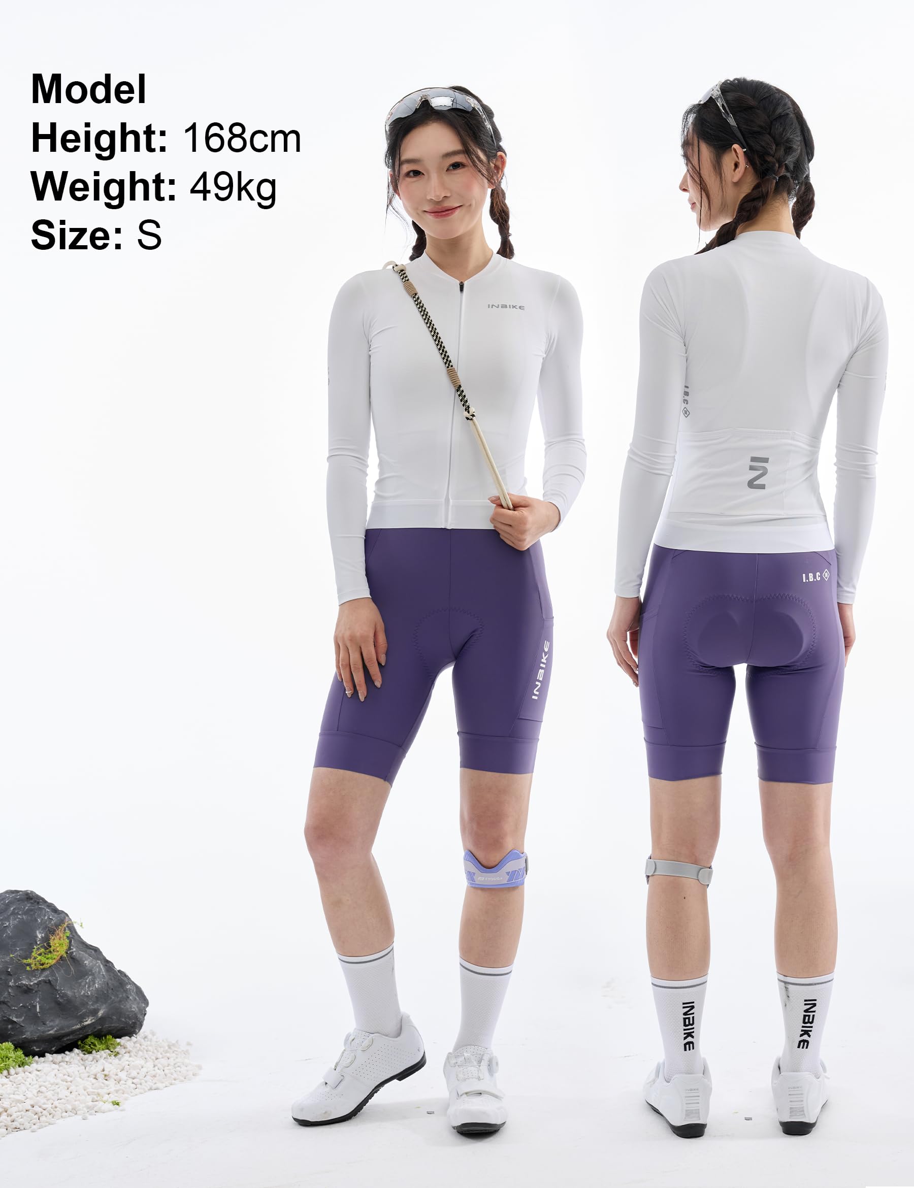 INBIKE Radtrikot Fahrradtrikot Damen Langarm mit 3 Taschen UV-Protect Atmungsaktiv Schnelltrocknend Fahrradsport Frauen WFL880