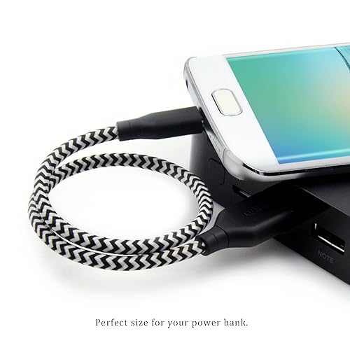 Miniatura 7 de OKRAY - Cable micro USB corto de 1 pie, paquete de 10 cables de carga rápida de nailon trenzado USB A a Micro 2.0, carga rápida y sincronización de