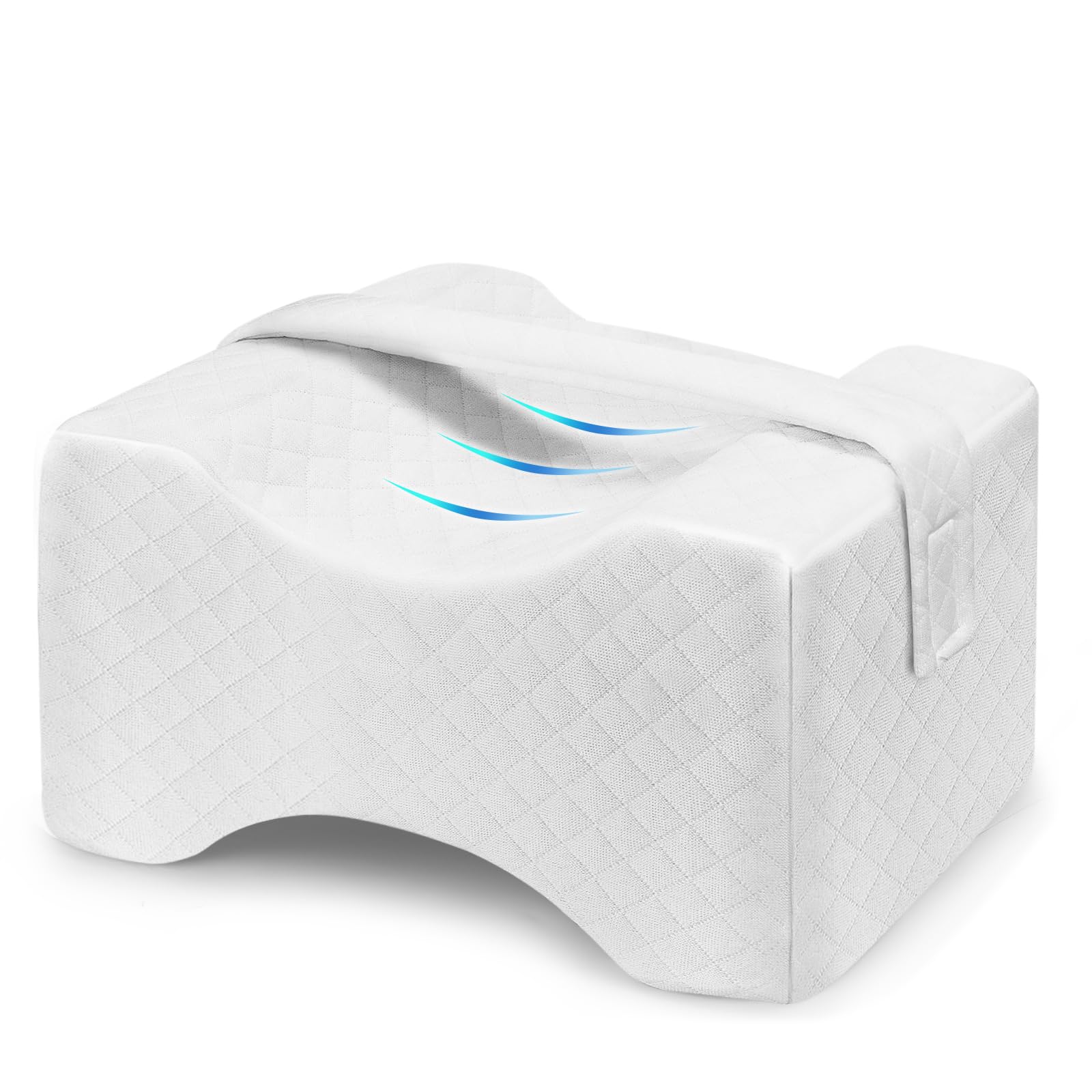 Kawaology Women's Memory Foam Knee Pillow, Sleeping Leg Pillow, For Side Sleepers & Pregnant - For Spinal Alignment, Relief Sciatica, Knee,