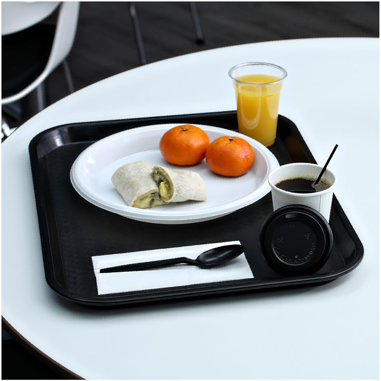 Boardwalk Heavyweight Wrapped Polypropylene Cutlery, Teaspoon, Black, 1,000/Carton