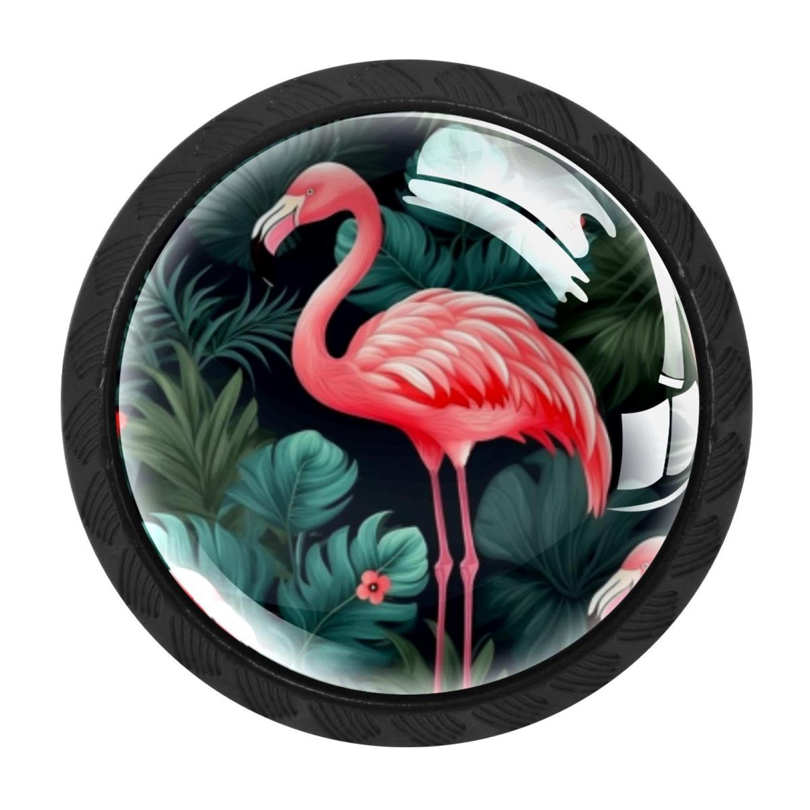 Chenzzzz Multicolored 06 4 Pack Black Flamingo Rainforest Cabinet Pulls Kitchen Cabinet Handles Ideal For Cabinet,Drawer,Cupboard And Wardrobe