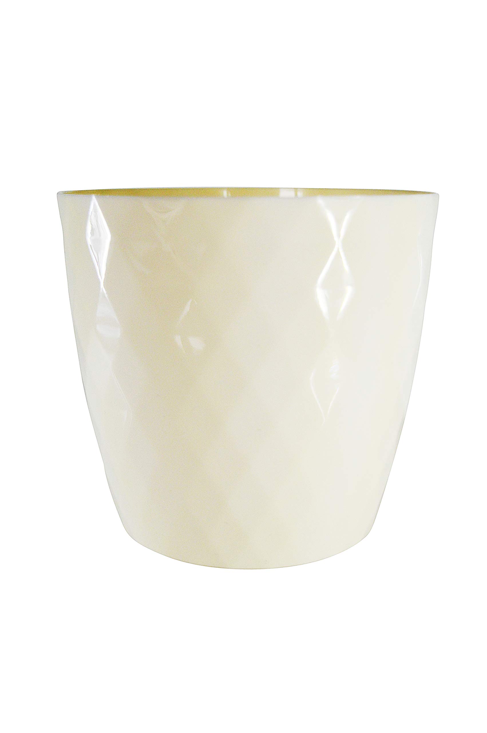 KORAD Cristal Indoor Flower Pot Covers without Drainage Holes | Round Plastic Plant Pots Container for All Houseplants | 9 Modern Colours & 7 Sizes- (Cream, Ø 18 cm (7.08 inch)) — image 1
