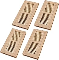 Vista 23 de Registro de piso de madera de roble rojo, montaje empotrado con marco, 4 x 10 pulgadas con amortiguador, sin terminar