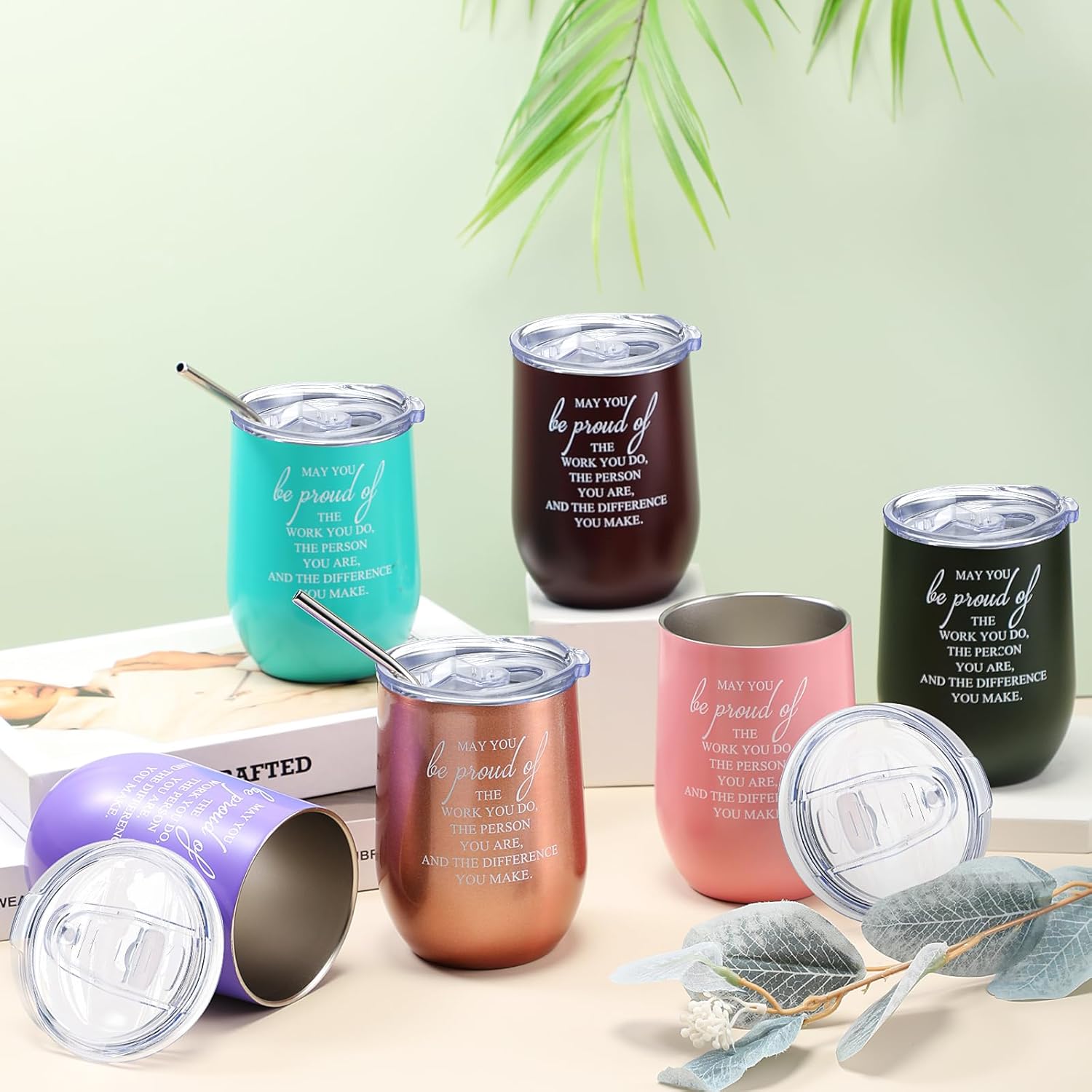 Sieral 12 Pcs Employee Valentines Appreciation Gifts Bulk for Women Men 12 oz Tumbler Stainless Steel Thank You Mug Gift Volunteer Coworker Office Team Nurse Social Worker(Be Proud of) - Image 6