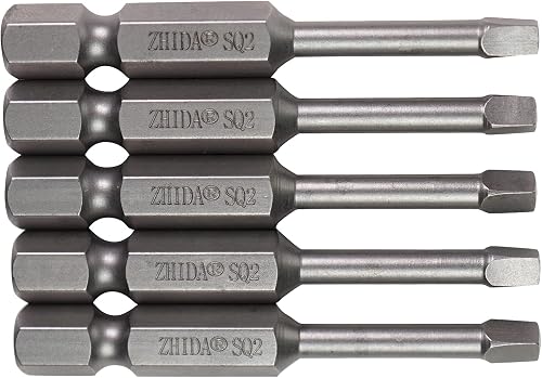 Torsion Robertson Impact Bits SQ2 Square Screwdriver Bits No.2 5 PC