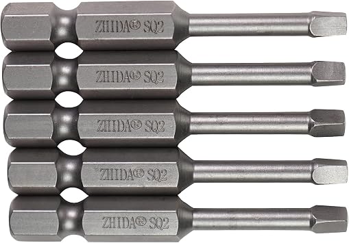 Torsion Robertson Impact Bits SQ2 Square Screwdriver Bits No.2 5 PC