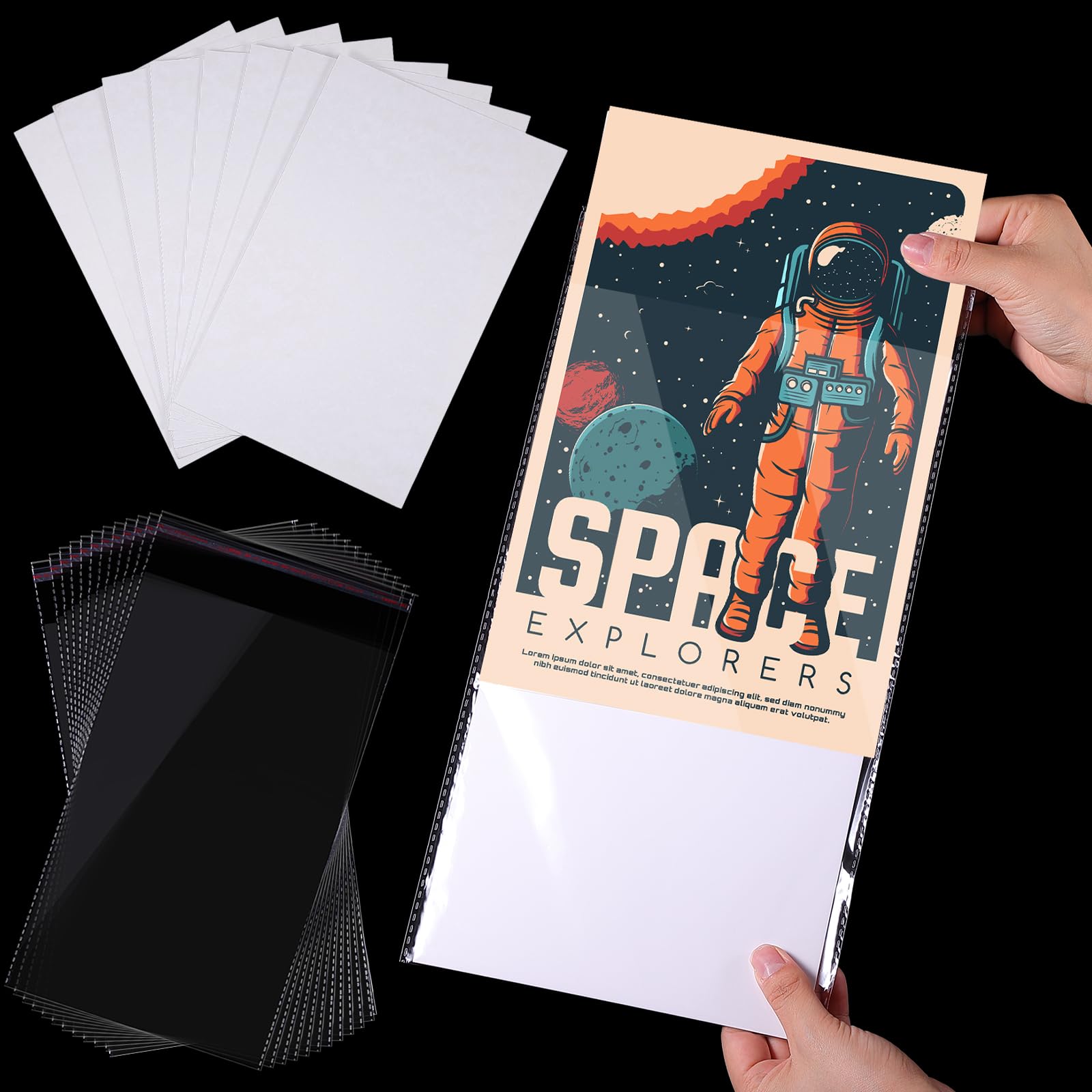 Teling 720 Comicbuchtaschen und Tafeln, transparente Magazinhüllen zur Aufbewahrung von Kunstdrucken, schützt Comics vor Schäden
