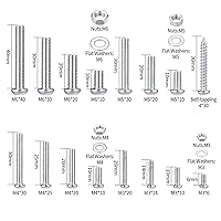Vista 2 de Kit surtido de 1080 tornillos, pernos y tuercas, tornillos de cabeza cruzada, tuercas y pernos y arandelas, juego de tornillos y arandelas