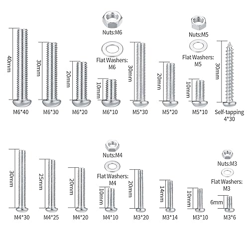 Miniatura 2 de Kit surtido de 1080 tornillos, pernos y tuercas, tornillos de cabeza cruzada, tuercas y pernos y arandelas, juego de tornillos y arandelas