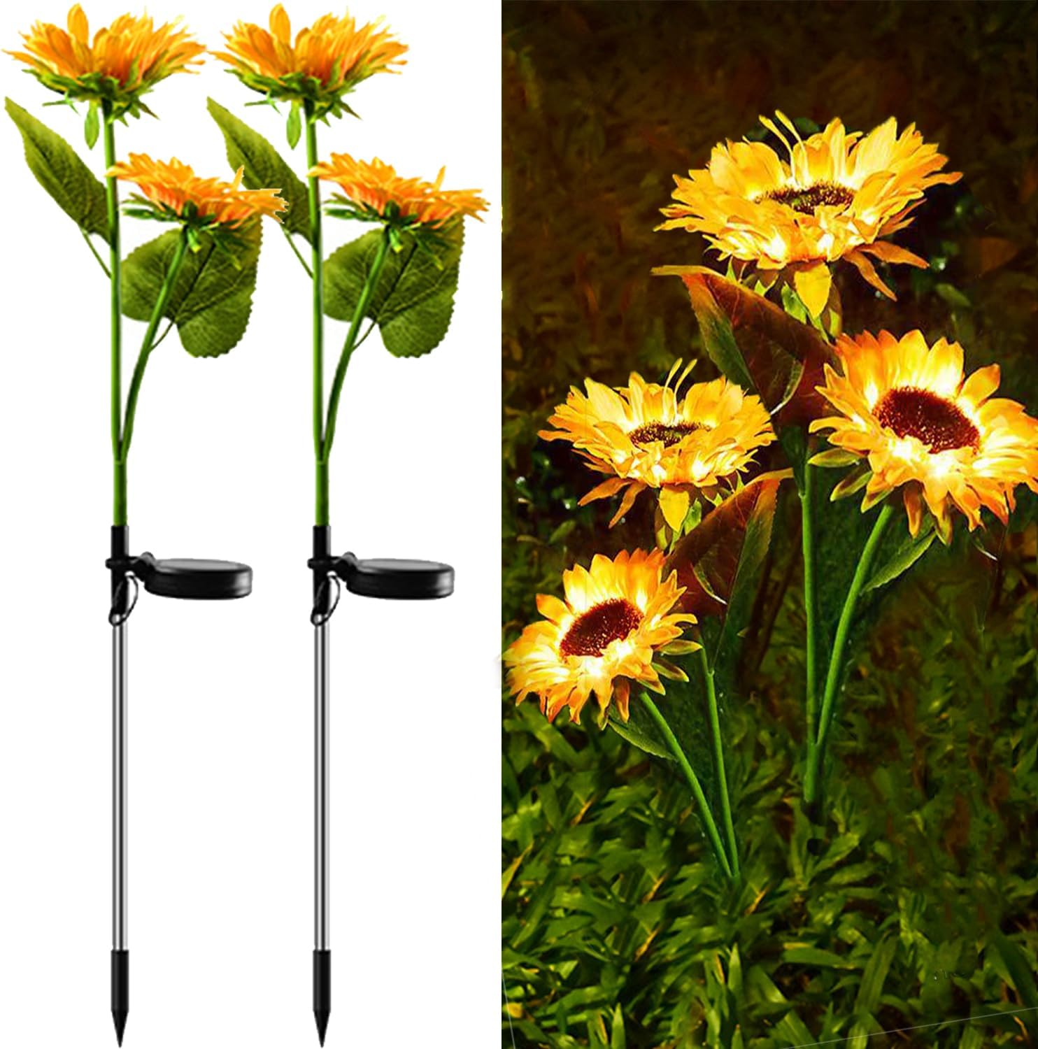 Sunflower Solar Garden Lights Outdoor, IP65 Waterproof Garden