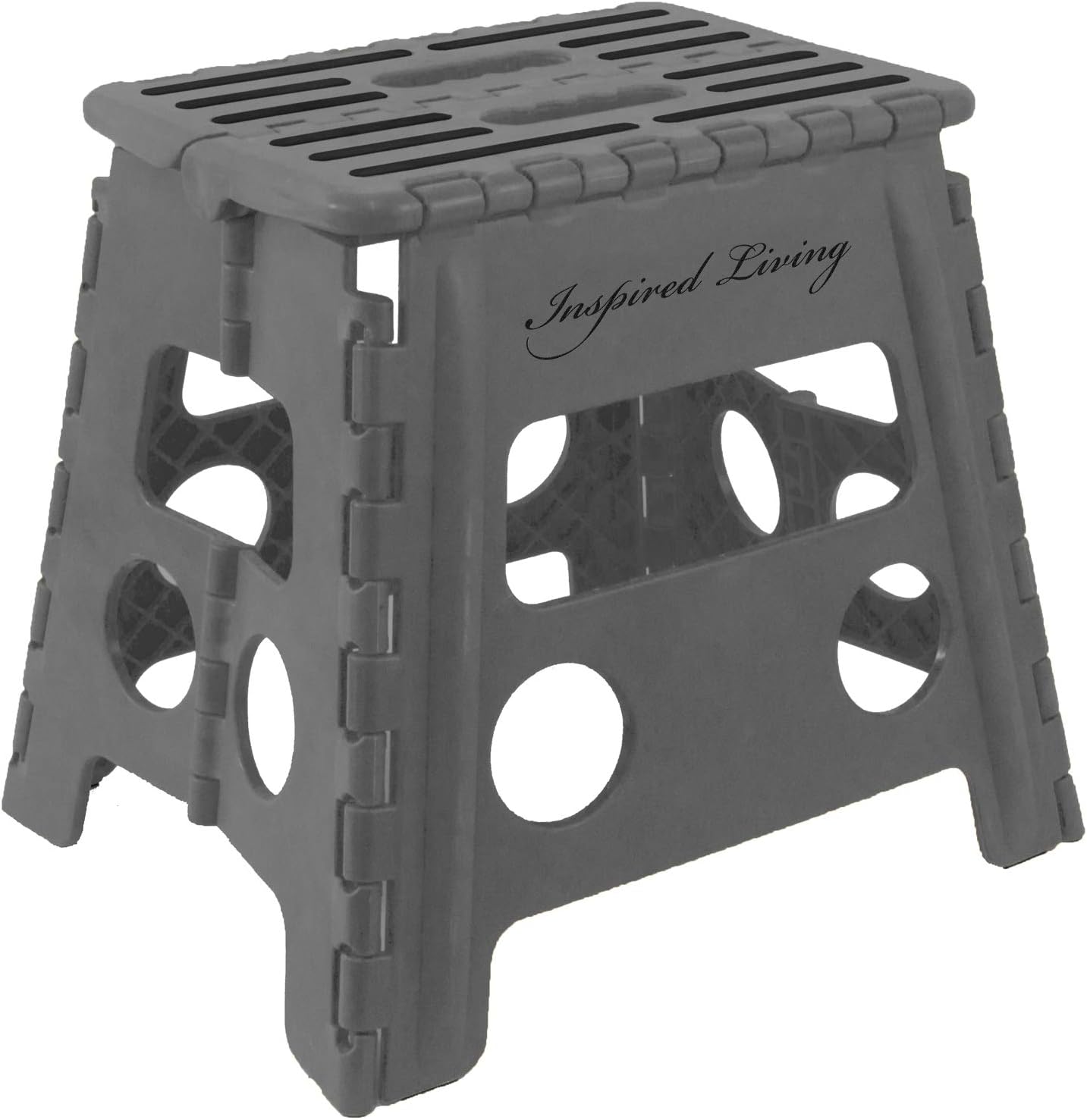 ULTRA-SLIM STEP STOOL - HEAVY DUTY: Folds 2" Wide in Grey; by Vanderbilt Home