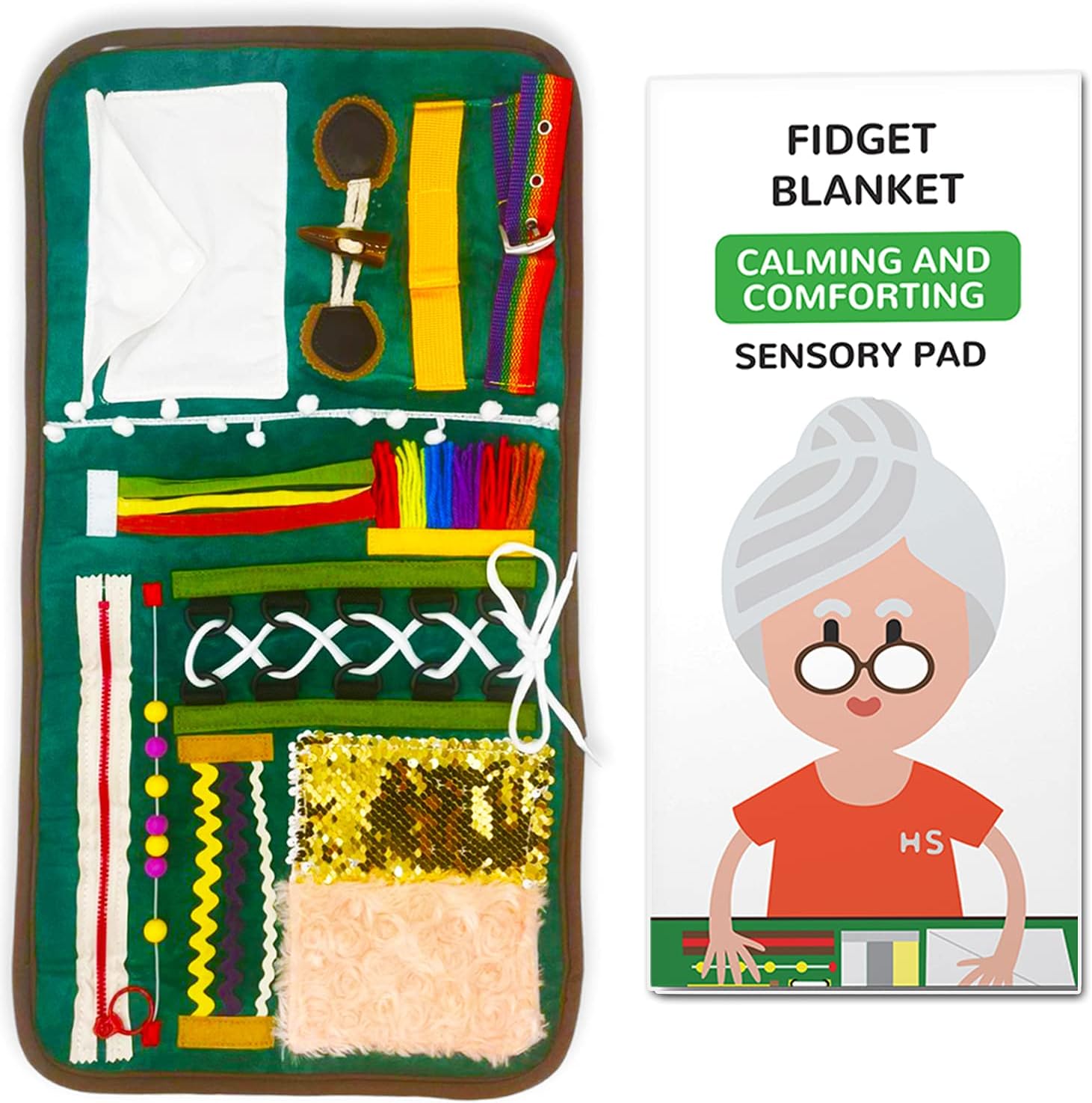 Fidget Blanket for Dementia | Calming Dementia Activities for Seniors | Dementia Products for Elderly | Sensory Blanket That Helps Alzheimer’s, Dementia, Asperger’s, Anxiety
