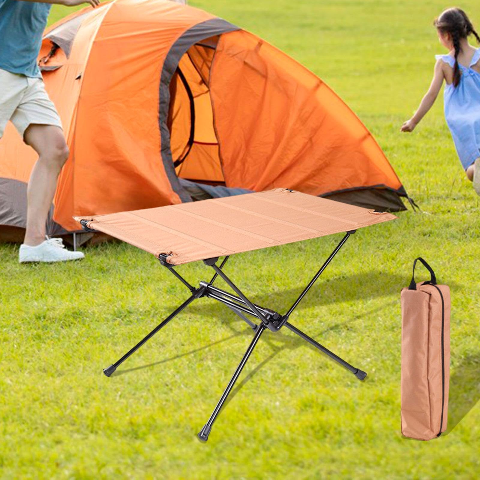 Yiju Portable Outdoor Table for Camping and Picnics with Aluminum Frame, Khaki