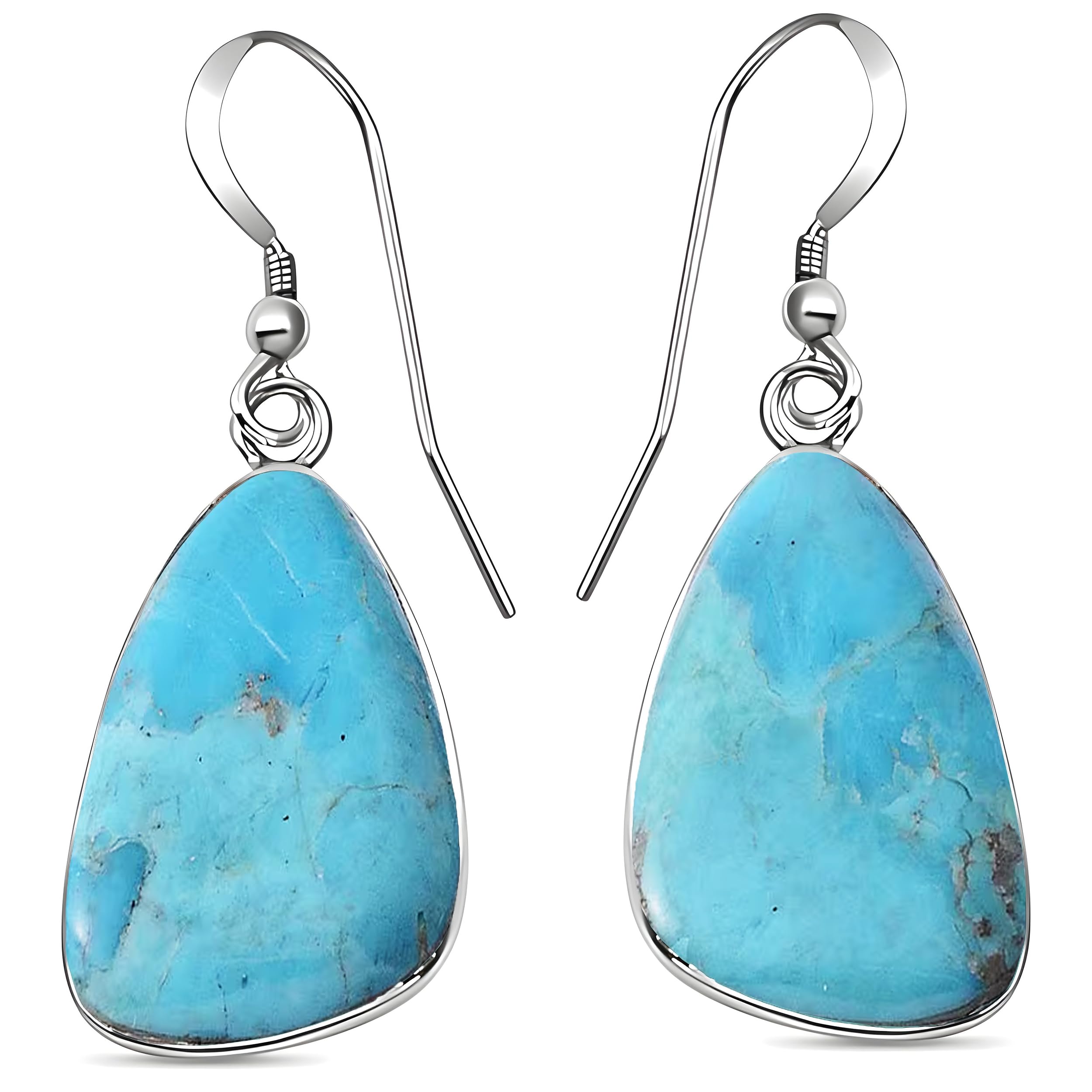Shop LC Turquoise Earrings for Women, 925 Sterling Silver Western Boho Dangle Drop